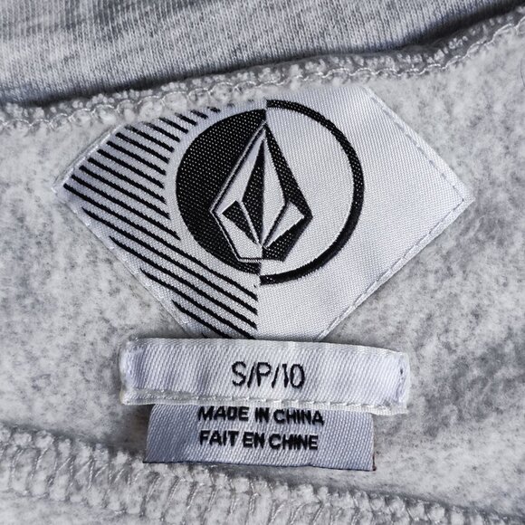 Volcom Enemy Jacket women's size S light grey with black faux leather sleeve - Picture 5 of 11